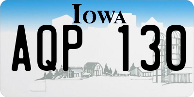IA license plate AQP130