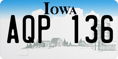 IA license plate AQP136