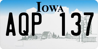 IA license plate AQP137
