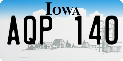 IA license plate AQP140