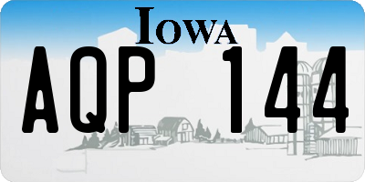 IA license plate AQP144