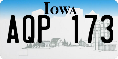 IA license plate AQP173