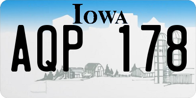 IA license plate AQP178