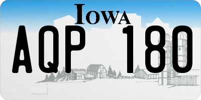 IA license plate AQP180