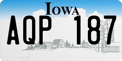 IA license plate AQP187