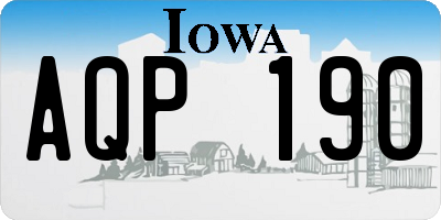 IA license plate AQP190