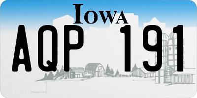 IA license plate AQP191