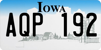 IA license plate AQP192