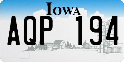 IA license plate AQP194