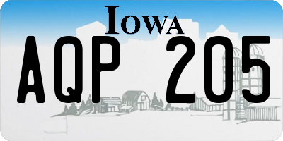 IA license plate AQP205