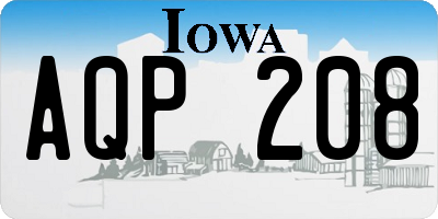 IA license plate AQP208