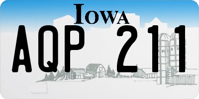 IA license plate AQP211