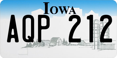 IA license plate AQP212