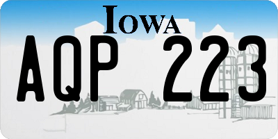IA license plate AQP223