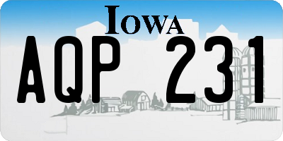 IA license plate AQP231