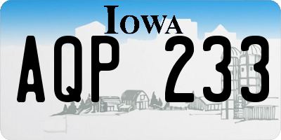 IA license plate AQP233