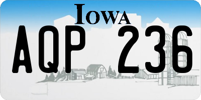 IA license plate AQP236