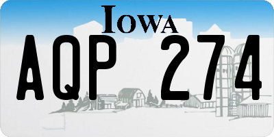 IA license plate AQP274