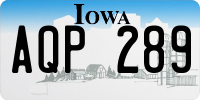 IA license plate AQP289