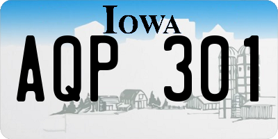 IA license plate AQP301