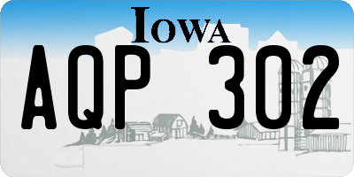 IA license plate AQP302