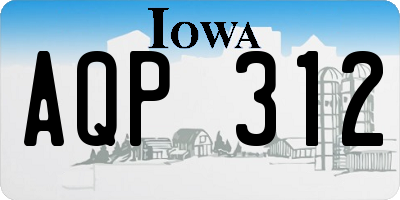 IA license plate AQP312