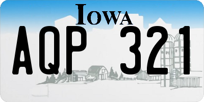 IA license plate AQP321