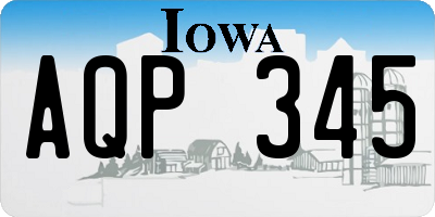IA license plate AQP345