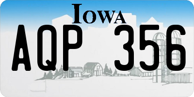 IA license plate AQP356