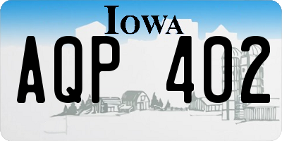 IA license plate AQP402