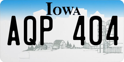 IA license plate AQP404
