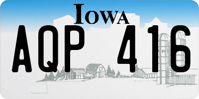 IA license plate AQP416