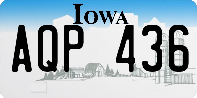 IA license plate AQP436