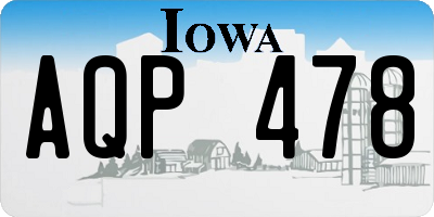 IA license plate AQP478