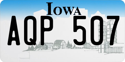 IA license plate AQP507
