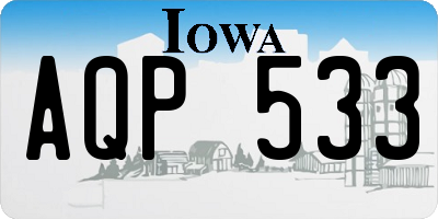 IA license plate AQP533