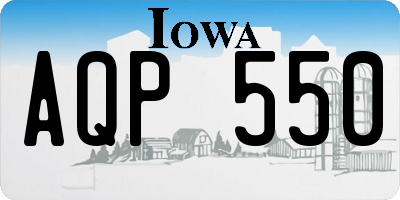 IA license plate AQP550