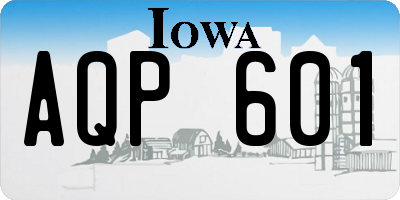 IA license plate AQP601