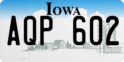 IA license plate AQP602