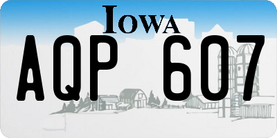 IA license plate AQP607