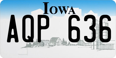 IA license plate AQP636