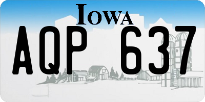 IA license plate AQP637