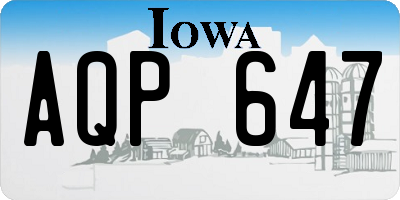 IA license plate AQP647
