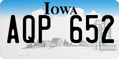 IA license plate AQP652