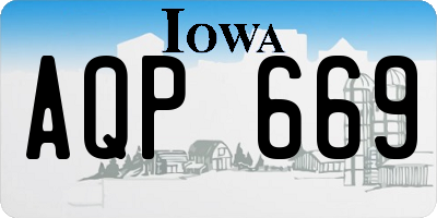 IA license plate AQP669
