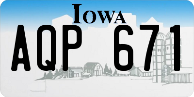 IA license plate AQP671