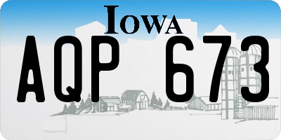 IA license plate AQP673