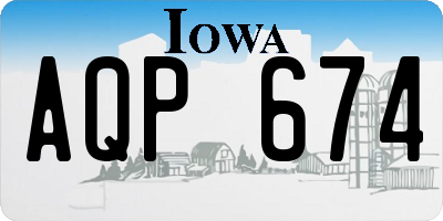 IA license plate AQP674