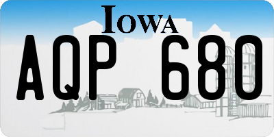 IA license plate AQP680