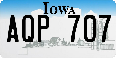 IA license plate AQP707